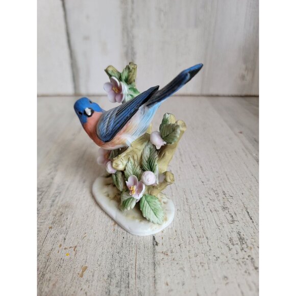 Lefton China bluebird KW464 Vintage bird flower statue figure - Picture 5 of 9